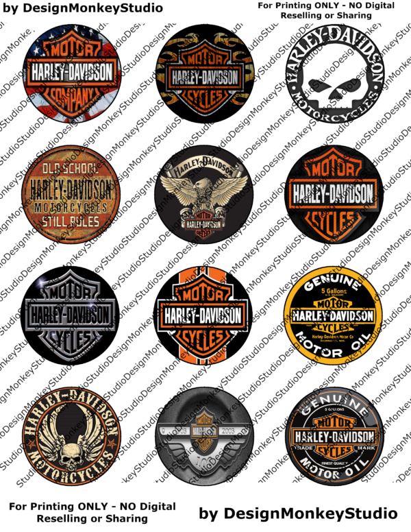 Harley-Davidson 2 inch circles