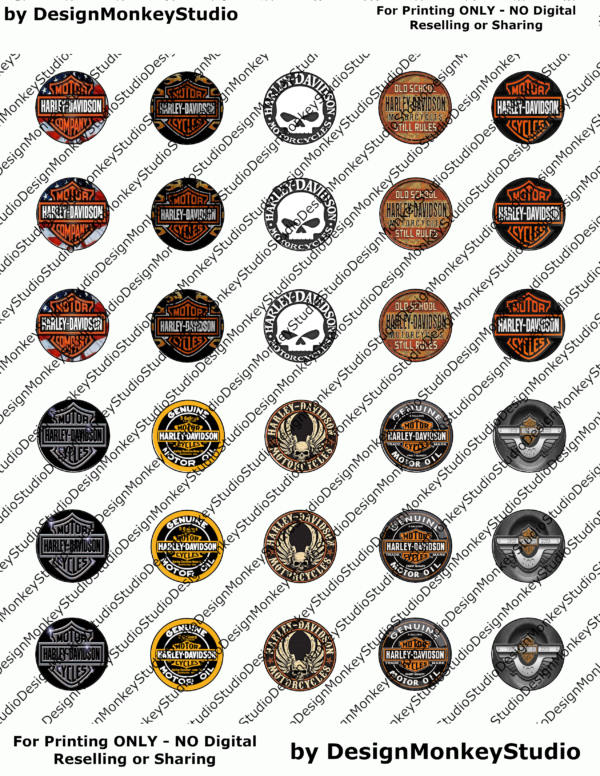 Harley-Davidson 1 inch circles