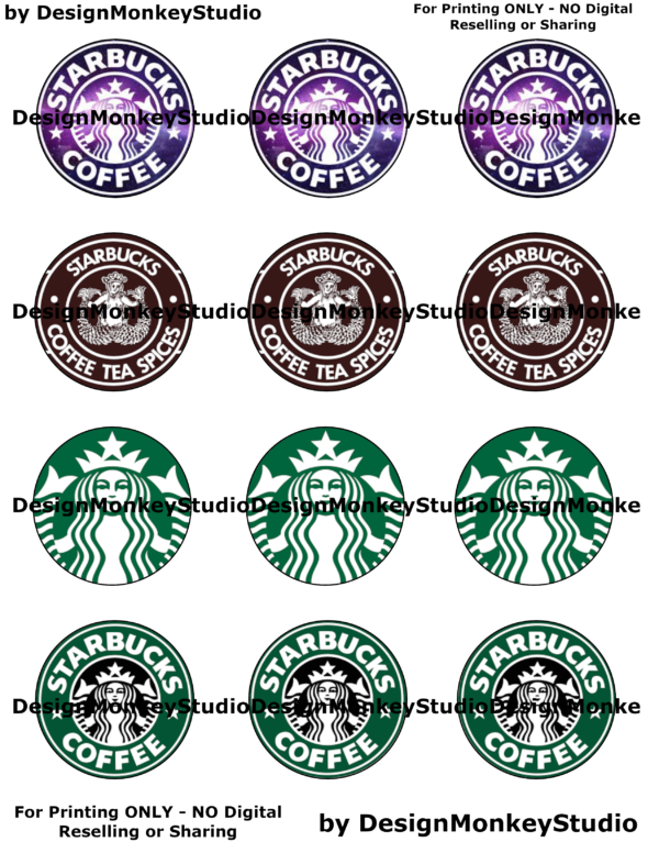 Starbucks Coffee Logo 2 inch circle